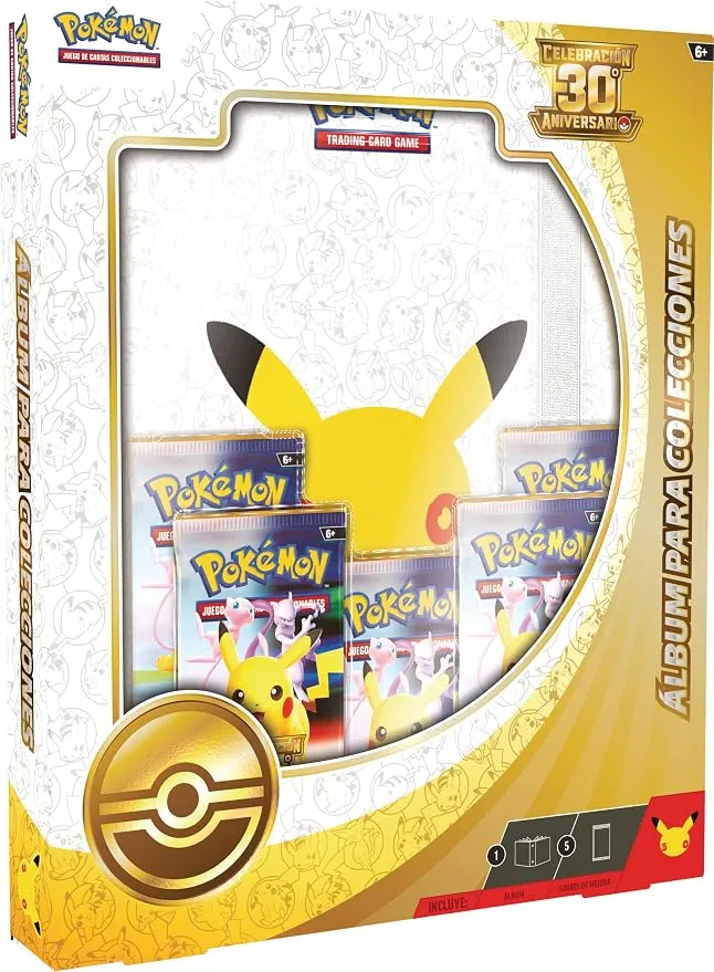 Pokémon: Álbum para Colecciones de Celebración 30.º Aniversario de JCC Pokémon (1 álbum y 5 Sobres de Mejora)